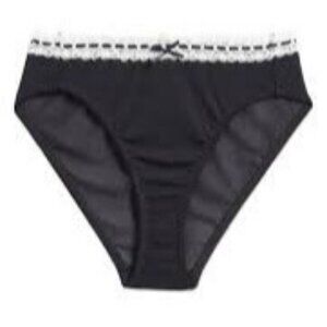 Free People So Sweet‎ Lace Bikini Panties Underwear Black High-Waist Medium